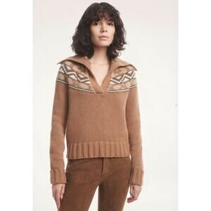 Brooks Brother Alpaca Sweater Tan Brown Knit